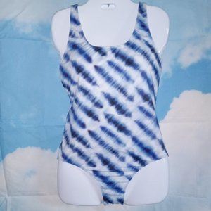 One-piece Blue White Tie-Dye Women’s Swimsuit size Small NEW